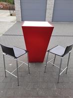 hoge tafel met 2 stoelen, Tuin en Terras, Tuintafels, Overige materialen, Gebruikt, Ophalen, Vierkant
