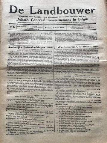 Oude krantjes De Landbouwer 1916 WO 1  beschikbaar voor biedingen