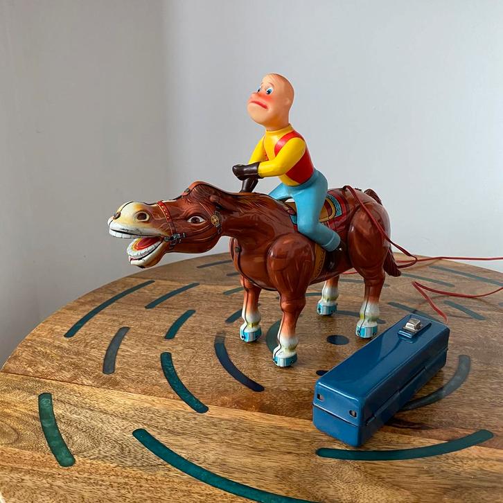 Speelgoed tintoy, cowboy, elektrisch, Masudaya MT Japan, Antiek en Kunst, Antiek | Speelgoed, Ophalen of Verzenden