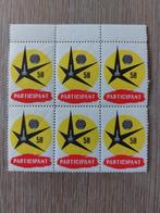6 niet gebruikte sluitzegels Expo 1958, Envoi