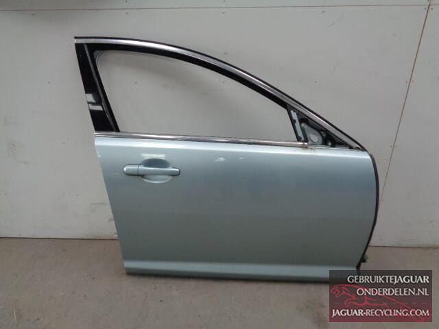 Deur rechts voor grijs/blauw Jaguar XF, Auto-onderdelen, Carrosserie, Deur, Jaguar, Voor, Rechts, Gebruikt, Ophalen of Verzenden