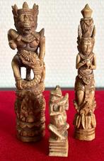 Série de 3 Miniatures Anciennes en Os de Bali - 1890-1910, Antiquités & Art, Enlèvement ou Envoi