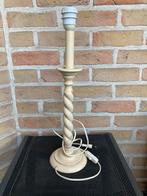 Landelijke ecru/beige houten lampenvoet, Huis en Inrichting, Ophalen, Zo goed als nieuw, Landelijke, Minder dan 50 cm