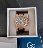 GC Guess Collection Herenhorloge - 170 €, Leer, Polshorloge, Zo goed als nieuw, Goud