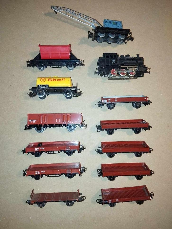 Märklin HO loco DB89006, Kraanwagen Krupp, 11 auto's, Hobby en Vrije tijd, Modeltreinen | H0, Gebruikt, Wagon, Märklin, Ophalen