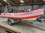 Rubberboot + trailer, Watersport en Boten, Rubberboten, Gebruikt, Benzine, Minder dan 70 pk, Overige materialen