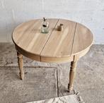 Table ronde en bois massif avec allonges, Comme neuf, Enlèvement