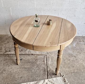 Table ronde en bois massif avec allonges