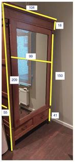 Linnenkast met spiegel, Ophalen