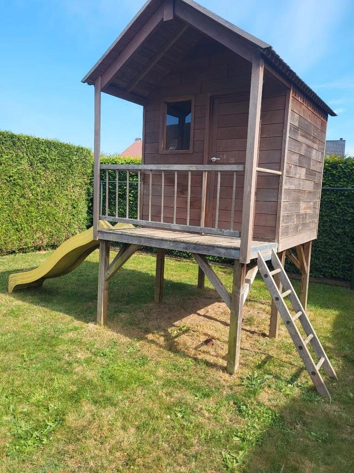 Speelhuisje cederhout, Kinderen en Baby's, Speelgoed | Buiten | Speelhuisjes, Gebruikt, Hout, Ophalen