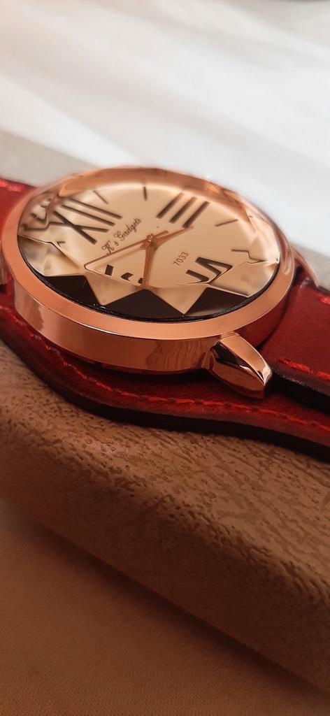 Montre bracelet rouge cadran surdimensionnés à chiffres roma, Handtassen en Accessoires, Horloges | Dames, Nieuw, Polshorloge