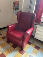 Éénpersoonszetel rood, Huis en Inrichting, Ophalen, Gebruikt, 75 tot 100 cm, Leer