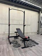 Squat/bench/pull up rack+100KG, halters, bar, Sport en Fitness, Ophalen of Verzenden