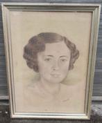 Dessin jeune fille signe m castin, Ophalen of Verzenden