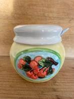 Keramische jampot met kersenmotief, Ophalen of Verzenden