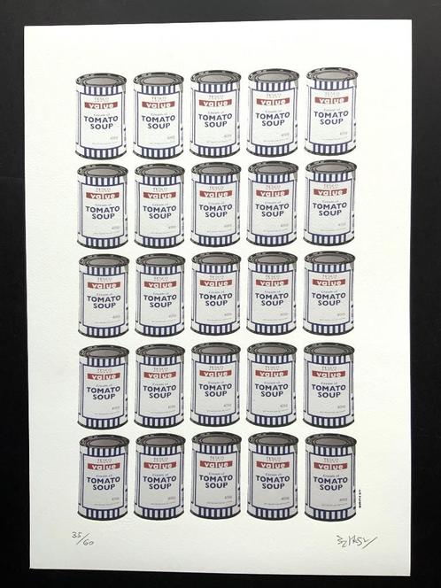 Banksy tomato soup genummerde litho 35 X 50, Antiek en Kunst, Kunst | Litho's en Zeefdrukken, Ophalen of Verzenden