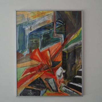 Gerhard Hoehme 1920-1989 "the mask" acryl op papier beschikbaar voor biedingen