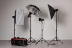 Flitsset compleet 4 flitsers Jinbei 400 en 300W/s in koffer, Audio, Tv en Foto, Ophalen of Verzenden, Zo goed als nieuw, Overige merken