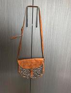 Bruin, zwarte handtas met bloemen, Handtassen en Accessoires, Tassen | Damestassen, Ophalen of Verzenden, Gebruikt, Bruin, Handtas