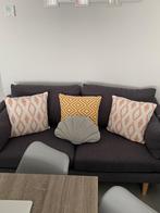 2 canapé très bon état, couleur gris foncé, Minder dan 150 cm, Rechte bank, Stof, 75 tot 100 cm
