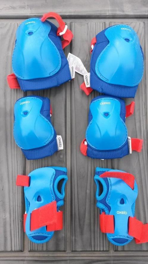 Set 3x2 Protections roller trottinette skate enfant PLAY bleu pour