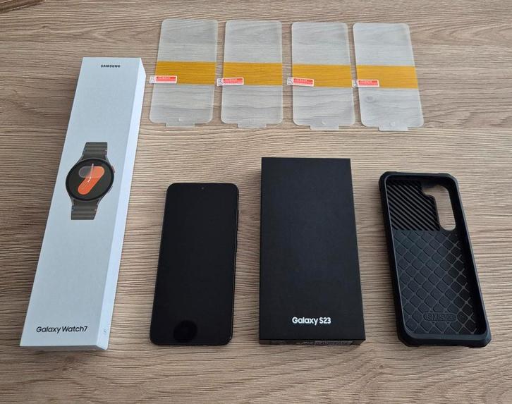 Samsung S23 128GB Black + Galaxy watch 7 ( Nieuw), Telecommunicatie, Mobiele telefoons | Toebehoren en Onderdelen, Nieuw, Samsung