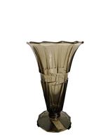 Antieke glazen vaas in rookglas., Antiek en Kunst, Ophalen of Verzenden