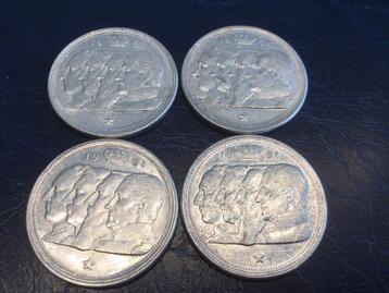 België lot 4 x 100 Frank 1951 zilver, Ophalen of Verzenden, Zilver