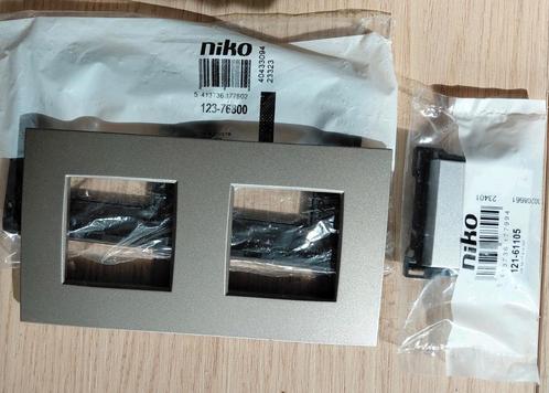 Niko afdekplaatjes Intense Bronze en knoppen zilver en bruin, Doe-het-zelf en Bouw, Elektriciteit en Kabels, Nieuw, Schakelaar