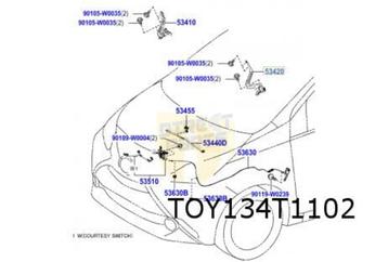 Toyota Aygo Motorkapscharnier Rechts Origineel! 534100H060