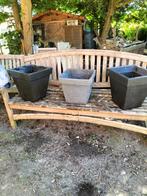 3 grote zwart en grijze plantenbak plantenpot bloembak, Ophalen, Zo goed als nieuw, Kunststof