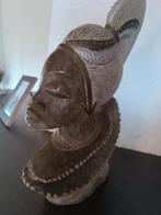Tête de femme sculptée granit Gabon, Comme neuf, Enlèvement ou Envoi
