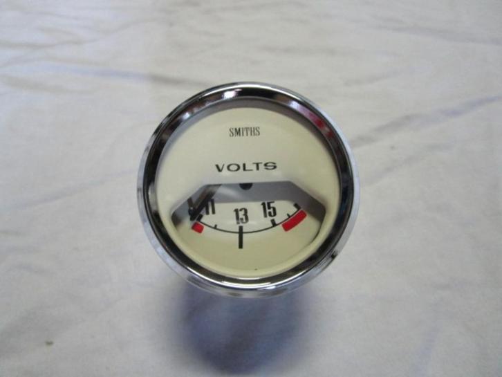 voltmeter SMITHS magnolia 52 mm Klassieke Mini, Auto-onderdelen, Dashboard en Schakelaars, Mini, Oldtimer onderdelen, Rover, Universele onderdelen
