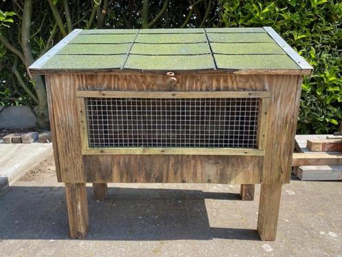 Hok voor konijnen of cavia's, Dieren en Toebehoren, Knaagdieren en Konijnen | Hokken en Kooien, Gebruikt, Hok, 60 tot 90 cm, 75 tot 110 cm
