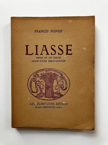 Francis Ponge - Liasse beschikbaar voor biedingen