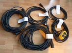 SET VAN 5 VERLENGKABELS 220V - 3G2.5 - ZWART RUBBER, Ophalen, Gebruikt