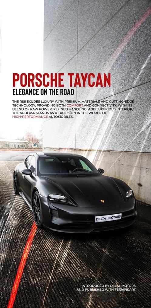 Porsche Taycan GTS Sport Tourismo - 24m Garantie, Auto's, Porsche, Bedrijf, Taycan, 4x4, Zwart, Alcantara, Ophalen