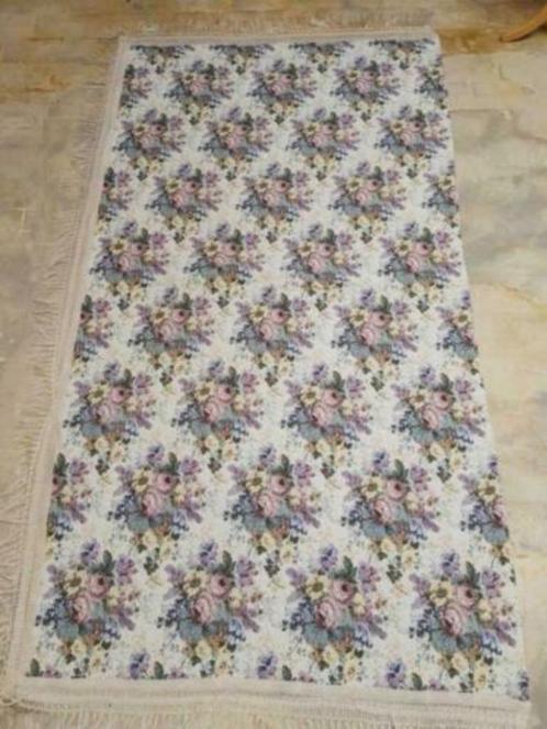 Beddensprei sprei foulard vintage bloemen met franje 237/130, Huis en Inrichting, Woonaccessoires | Plaids en Woondekens, Zo goed als nieuw