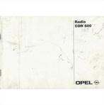 Opel Radio CDR 500 Instructieboekje 1999 #1 Engels Frans Dui, Autos : Divers, Modes d'emploi & Notices d'utilisation, Enlèvement ou Envoi