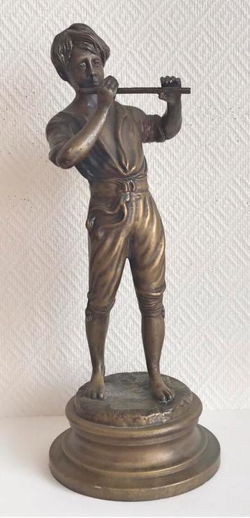 Statue bronze, joueur de flûte, fonderie Lancini, Italie  beschikbaar voor biedingen