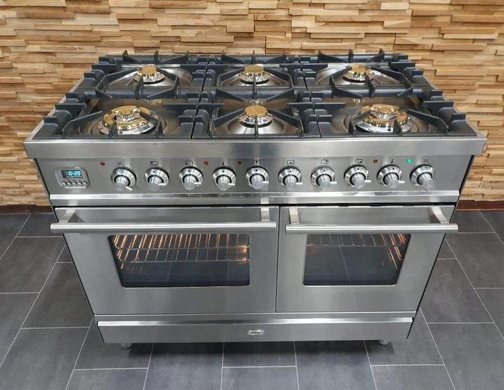 🔥Luxe Boretti Fornuis 100cm RVS GASOVEN 6 pitten, Elektronische apparatuur, Fornuizen, Zo goed als nieuw, Vrijstaand, Gas, 5 kookzones of meer