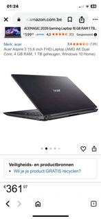 Ordinateur Acer AMD A6, Informatique & Logiciels, Sacoches d'ordinateur portable, Enlèvement, 14 pouces, Neuf, Sac à bandoulière