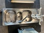 Dubbele afwasbak inox, Ophalen, Gebruikt
