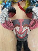 Mooi festieve Geitenmasker met hoorns, Mexico, Antiquités & Art, Art | Art non-occidental, Enlèvement ou Envoi
