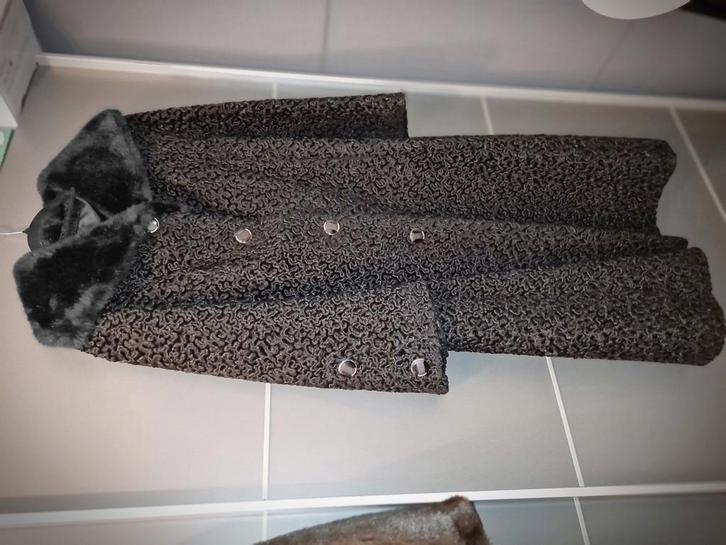 Astrakan jas, bontjas, geitenleder jas, Kleding | Dames, Jassen | Winter, Zo goed als nieuw, Maat 42/44 (L), Ophalen of Verzenden