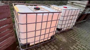 Meerdere IBC contains , tank , regenton , 1000liter, Tuin en Terras, Regentonnen, Kunststof, Gebruikt, Met kraantje, 150 liter of meer