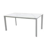 Aluminium tuintafel met keramisch blad (marmer), Tuin en Terras, Ophalen, Zo goed als nieuw, Aluminium