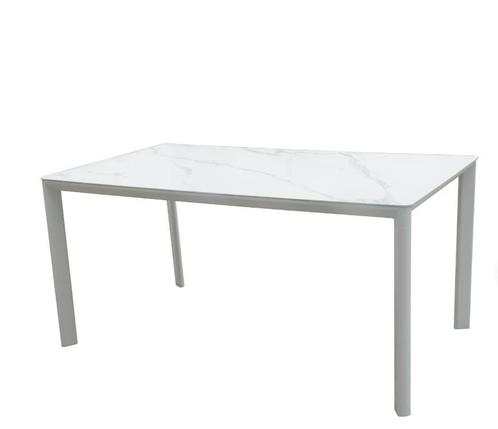 Aluminium tuintafel met keramisch blad (marmer), Tuin en Terras, Tuintafels, Zo goed als nieuw, Aluminium, Ophalen