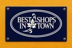 Emaille bordje – "Best Shop in Town", Ophalen of Verzenden, Gebruikt