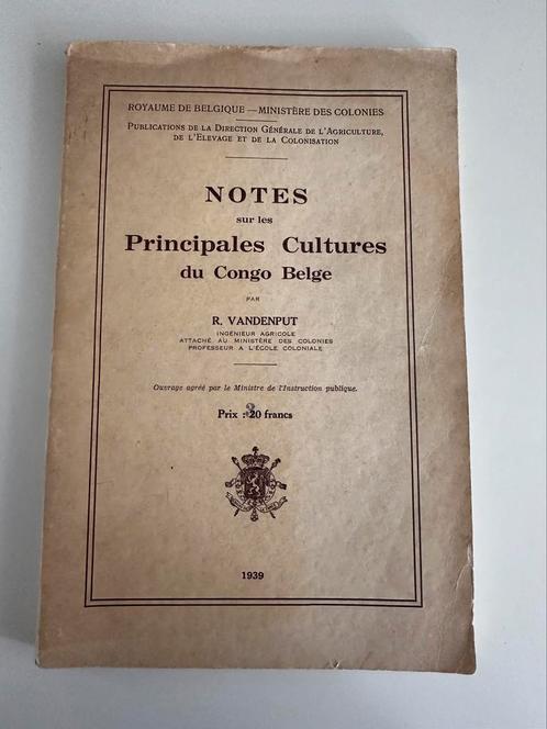 Livre Principales Cultured du Congo Belge cultures agricoles, Antiquités & Art, Art | Art non-occidental, Enlèvement ou Envoi
